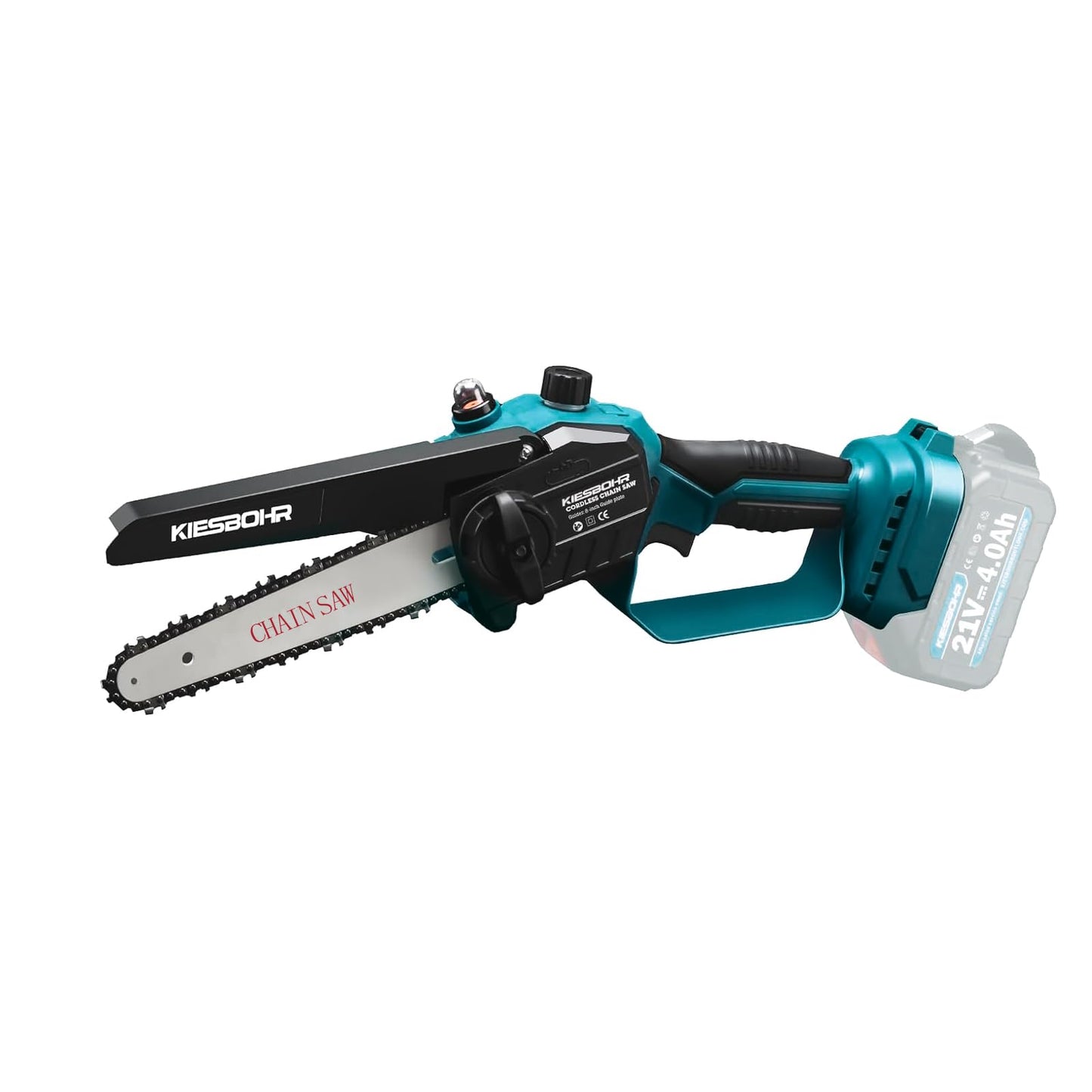KIESBOHR CS001 Mini‑Akku‑Kettensäge (18 V, bürstenlos) — 20 cm Schwert, kompatibel mit Makita‑18V