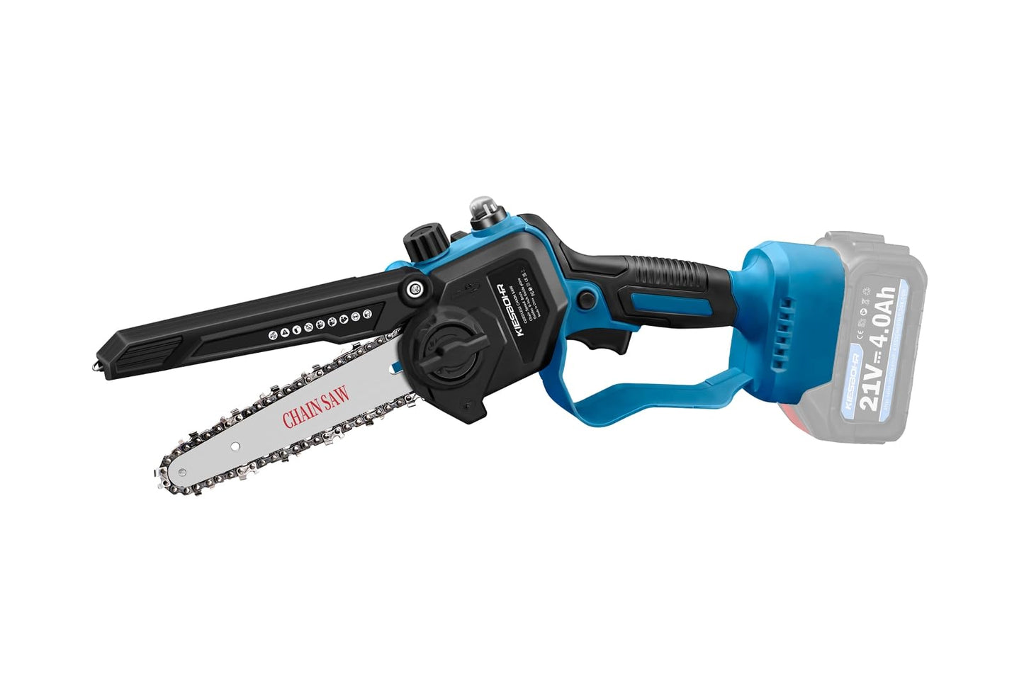 KIESBOHR CS001 Mini‑Akku‑Kettensäge (18 V, bürstenlos) — 20 cm Schwert, kompatibel mit Makita‑18V