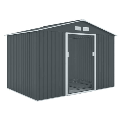 HATTORO S200 XXL Metall Gerätehaus 277x191x192cm Geräteschuppen Garten Schuppen Gartenhaus Satteldach (Anthrazit)