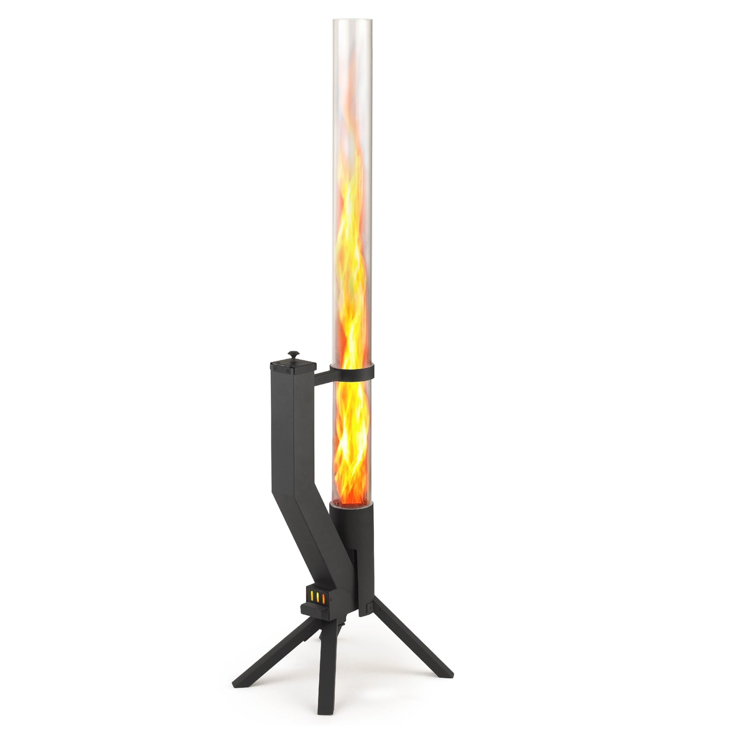 GARDENFLARE Feuerrohr Klassik – Edelstahl Feuersäule und Pelletfackel für Tolles Ambiente-Feuer – Terrassenheizer und Gartenkamin Alternative für Deine Terrasse und Garten (Schwarz Pulverbeschichtet)