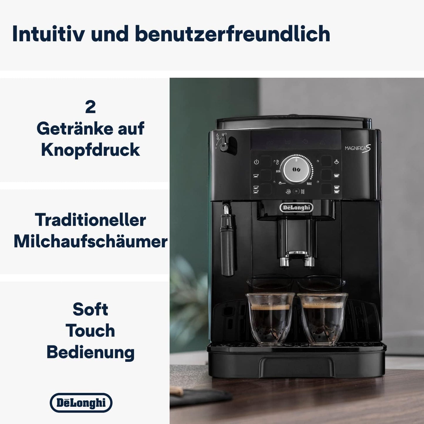 De'Longhi Espressomaschine ECAM11.112.B – Programmierbar, Barista-Style Kaffeevollautomat