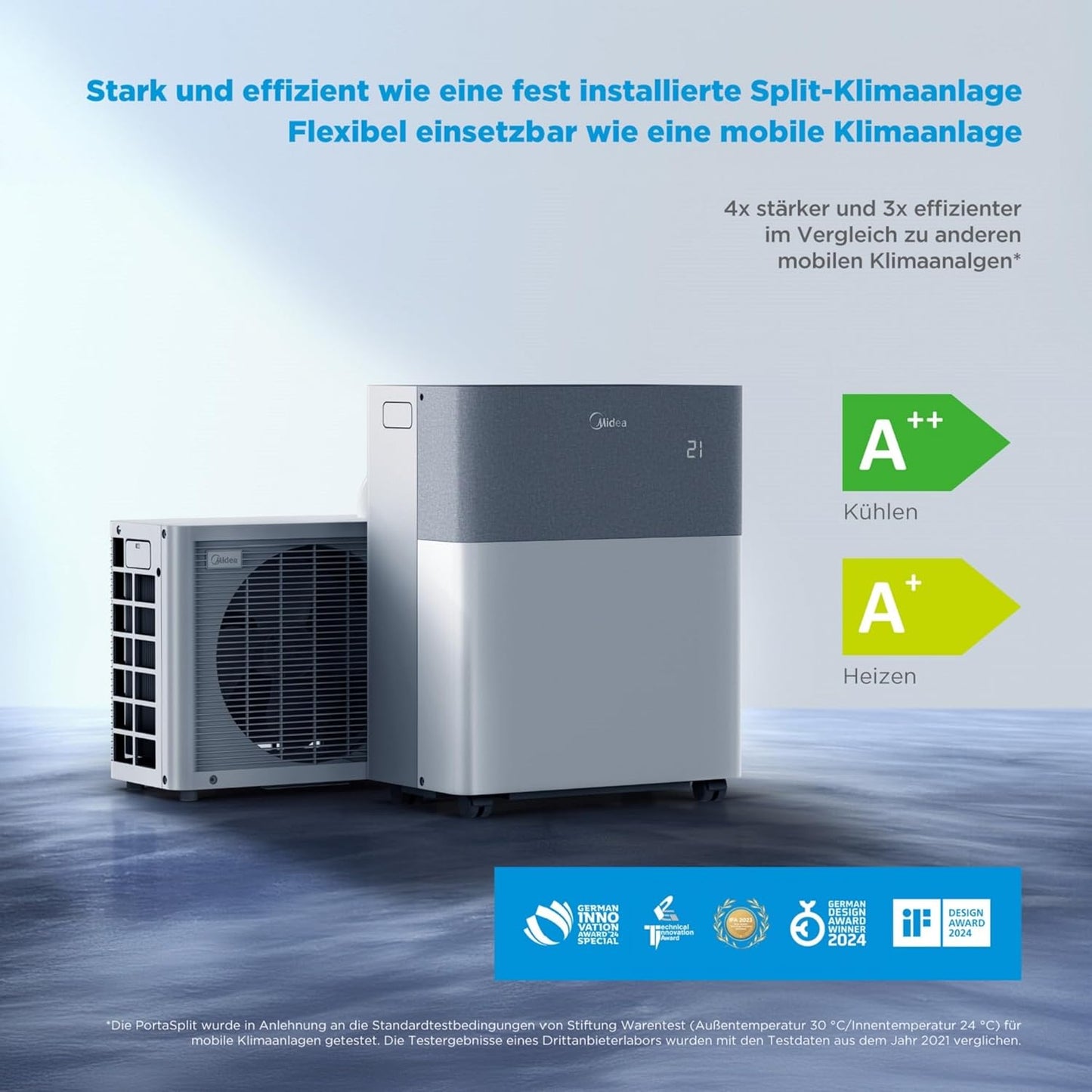 Midea PortaSplit 4-in-1 Mobiles Klimagerät