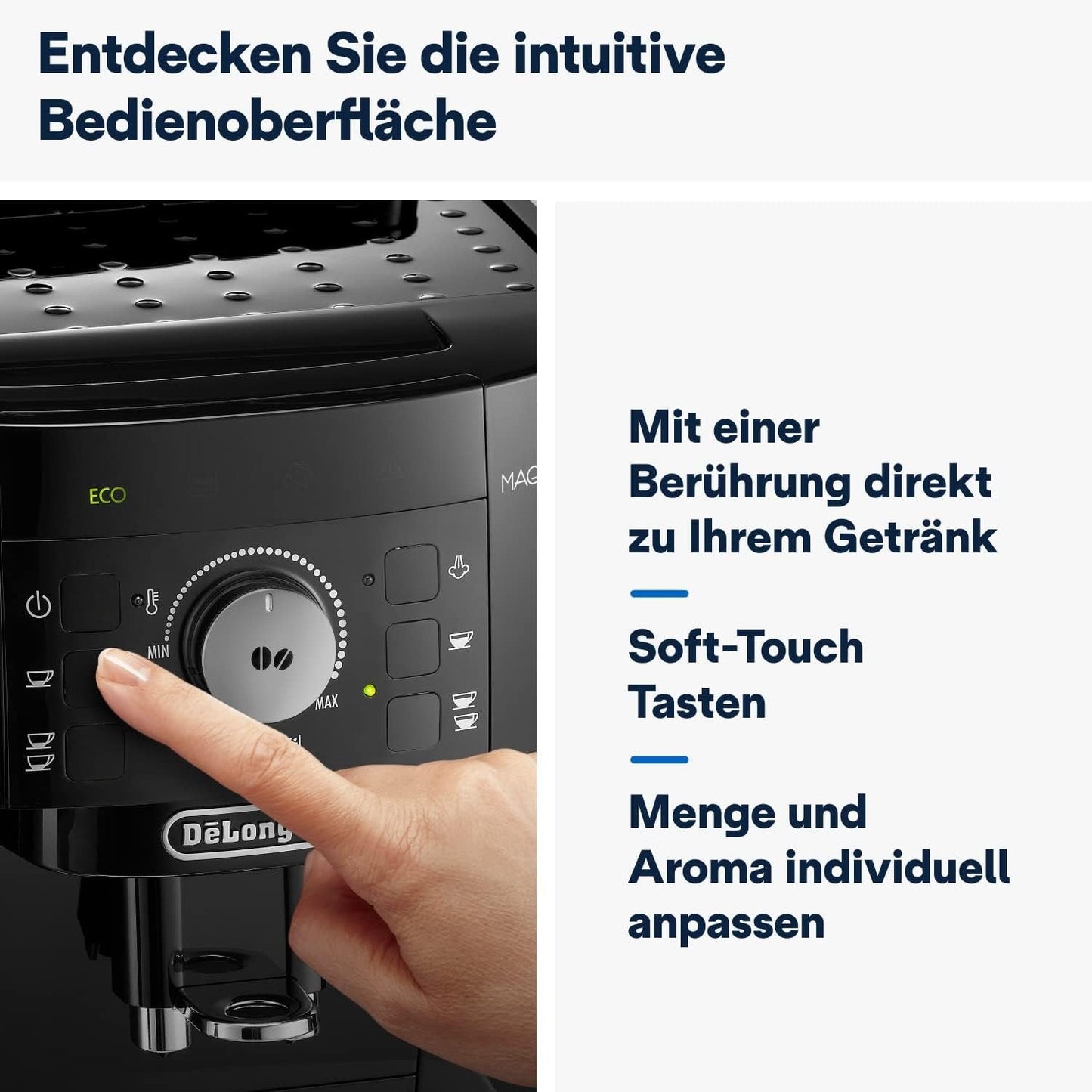 De’Longhi Magnifica S ECAM11.112.B Kaffeevollautomat | Milchaufschäumer | Mahlwerk | 3 Getränke | Schwarz