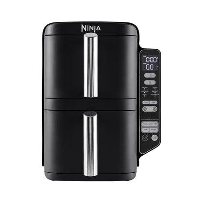 Ninja Double Stack Heißluftfritteuse – 9,5 L, Schwarz/Copper (2‑Schubladen, 6 Programme)