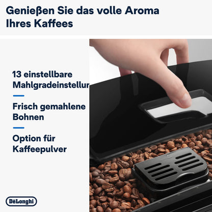 De’Longhi Magnifica S - Perfetto Kaffeevollautomat mit klassischem Milchaufschäumer, Espresso- und Cappuccino Kaffeemaschine, Bedienfeld mit Tasten, Schwarz (ECAM11.112.B)
