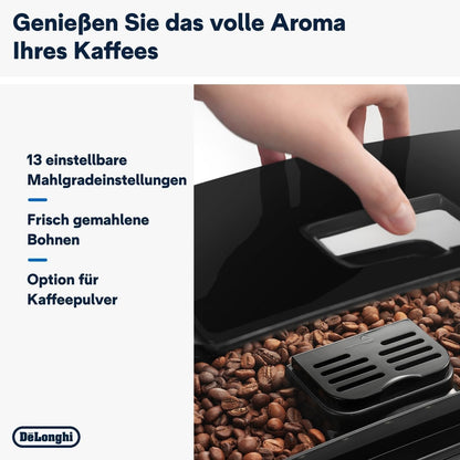De’Longhi Magnifica S ECAM11.112.B Kaffeevollautomat | Milchaufschäumer | Mahlwerk | 3 Getränke | Schwarz
