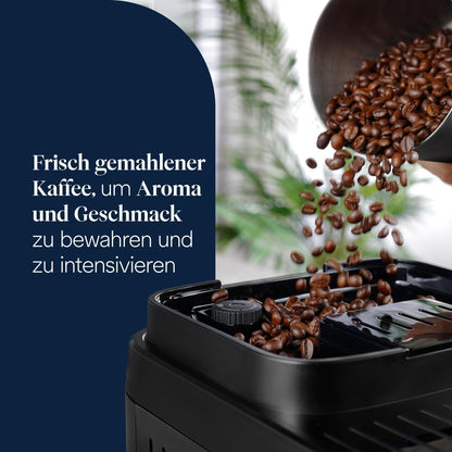 De’Longhi Magnifica Evo Next ECAM312.80.SB Kaffeevollautomat | LatteCrema | 13 Getränke | Touch-Display | Titan