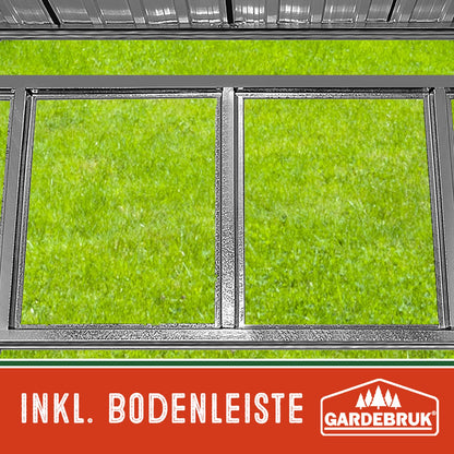 GARDEBRUK® L Metall Gerätehaus 2m² mit Fundament 200x125x185cm Schiebetür Anthrazit Geräteschuppen Gartenhaus 4m³