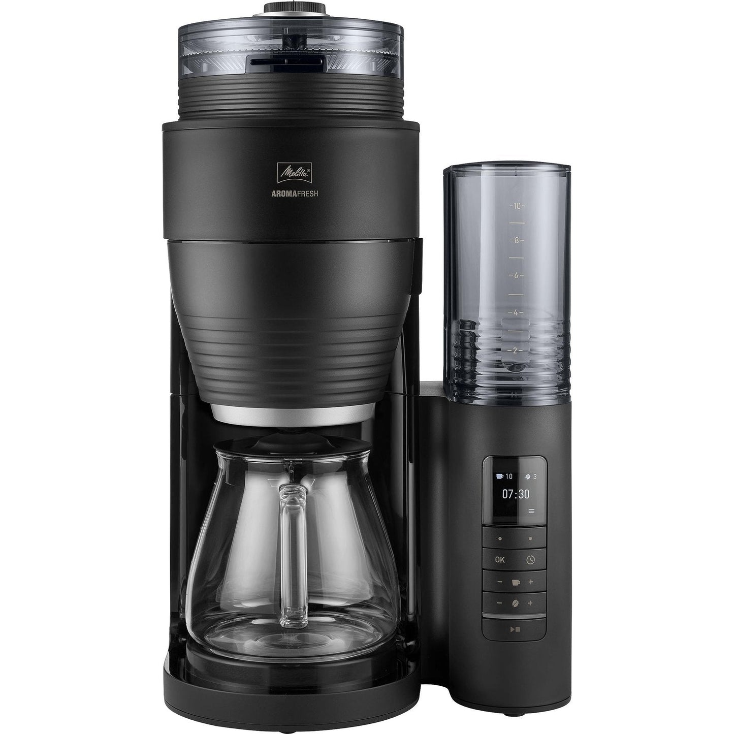 Melitta AromaFresh Therm Pro X Filterkaffeemaschine | Keramikmahlwerk | Thermoskanne | Timer | Schwarz