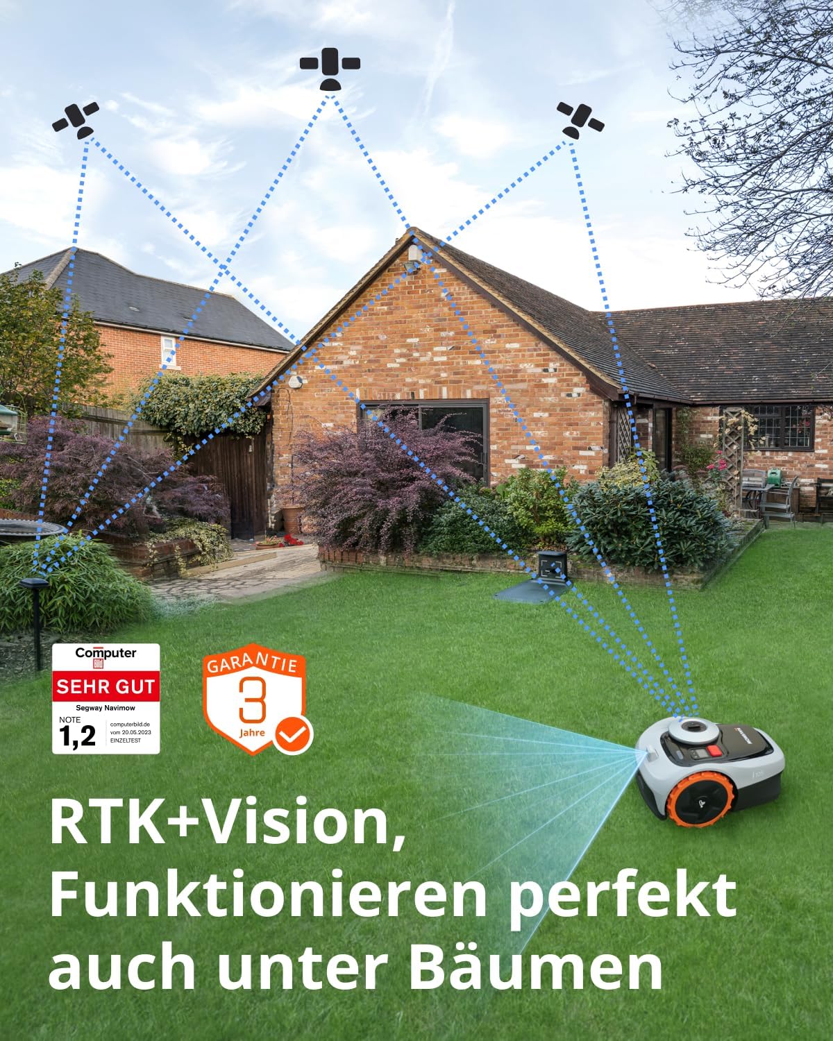 Navimow i105E Mähroboter ohne Begrenzungskabel, Empf 600 m²