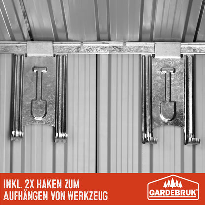GARDEBRUK® L Metall Gerätehaus 2m² mit Fundament 200x125x185cm Schiebetür Anthrazit Geräteschuppen Gartenhaus 4m³