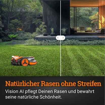 WORX Landroid Vision M600 WR206E.1 - Mähroboter ohne Begrenzungskabel für Gärten bis 600m², AI Rasenmäher Roboter (WLAN & Bluetooth, aktive Hindernisvermeidung mit KI-Technologie, Igelschutz)